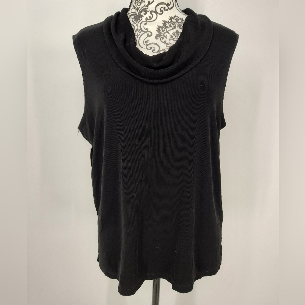 West End Women's Black Cowl Neck Sleeveless Top Size X Large